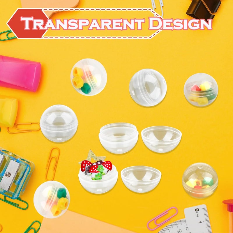 Conagel 240 Pcs Gumball Vending Machine Capsules 1.1 Inch Clear Round Capsules Empty Plastic Containers Toy Capsules for Birthday Gifts Prizes Party Favors Easter Basket Stuffers - Image 3